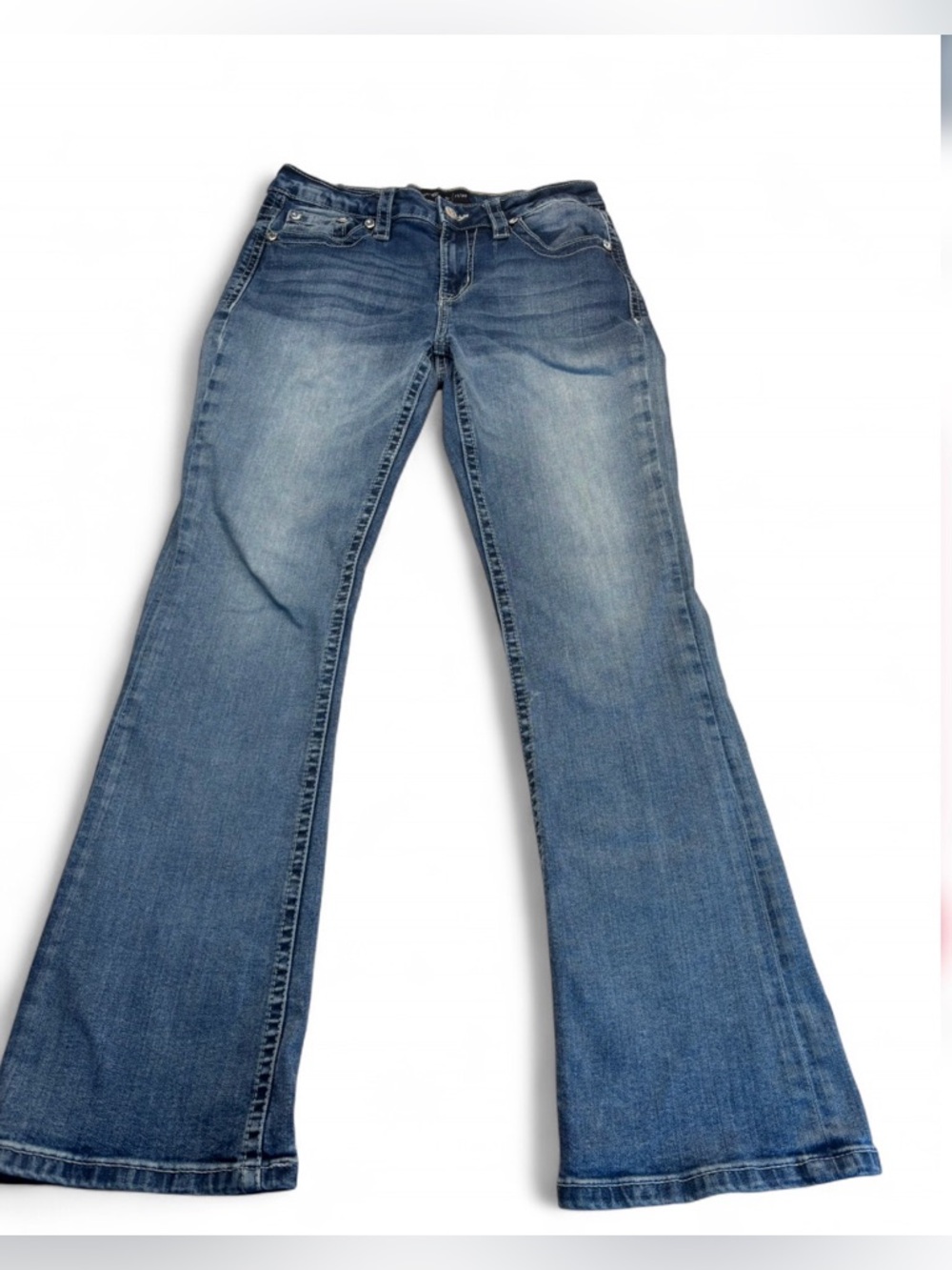 Women's Flare Jeans in Faded Blue - Classic Wide Leg